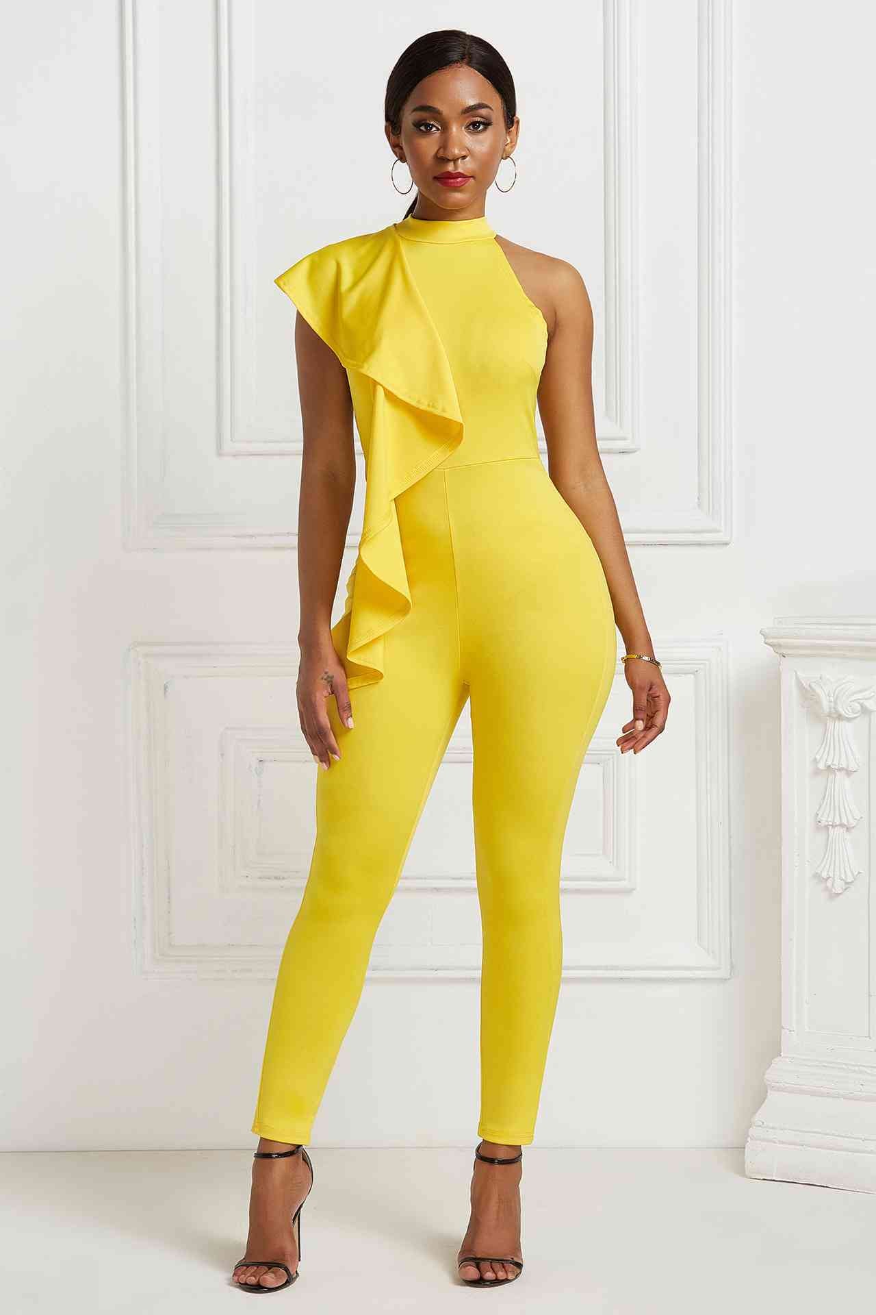 Flounced Sleeveless Jumpsuit - Absolute Fashion 2020