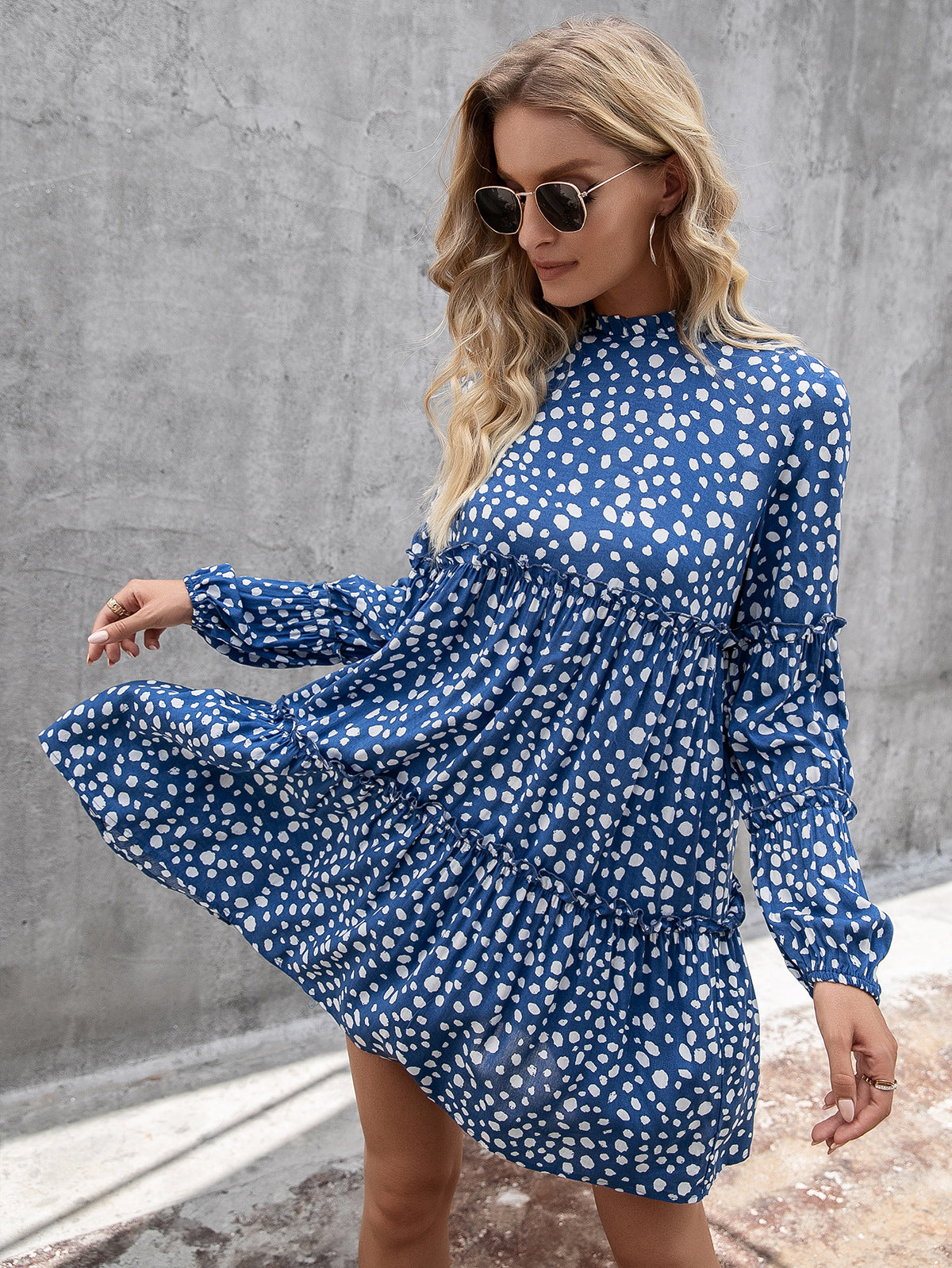 Animal Print Ruffled Bell Sleeve Dress - Absolute Fashion 2020