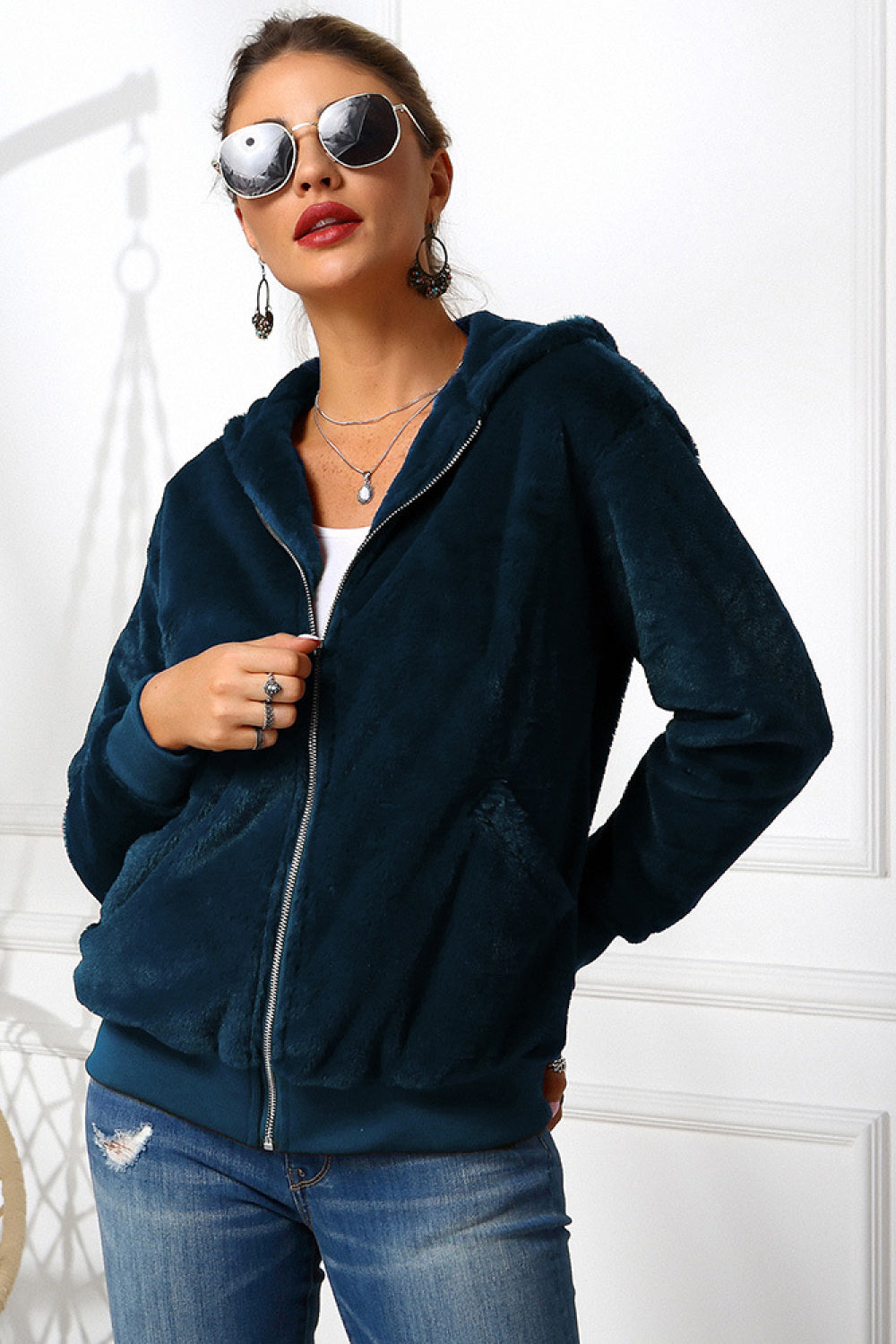 Zip Up Teddy Hoodie Jacket - Absolute Fashion 2020