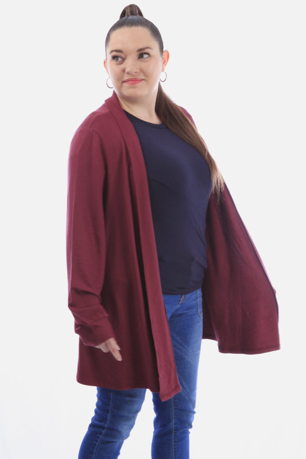 Stretch Laceup Back Cardigan