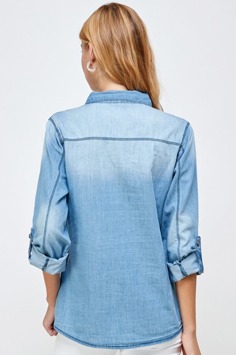 Chambray Denim Blouse