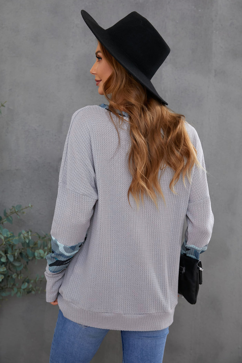 Camouflage Color Block Waffle Knit Pullover - Absolute Fashion 2020