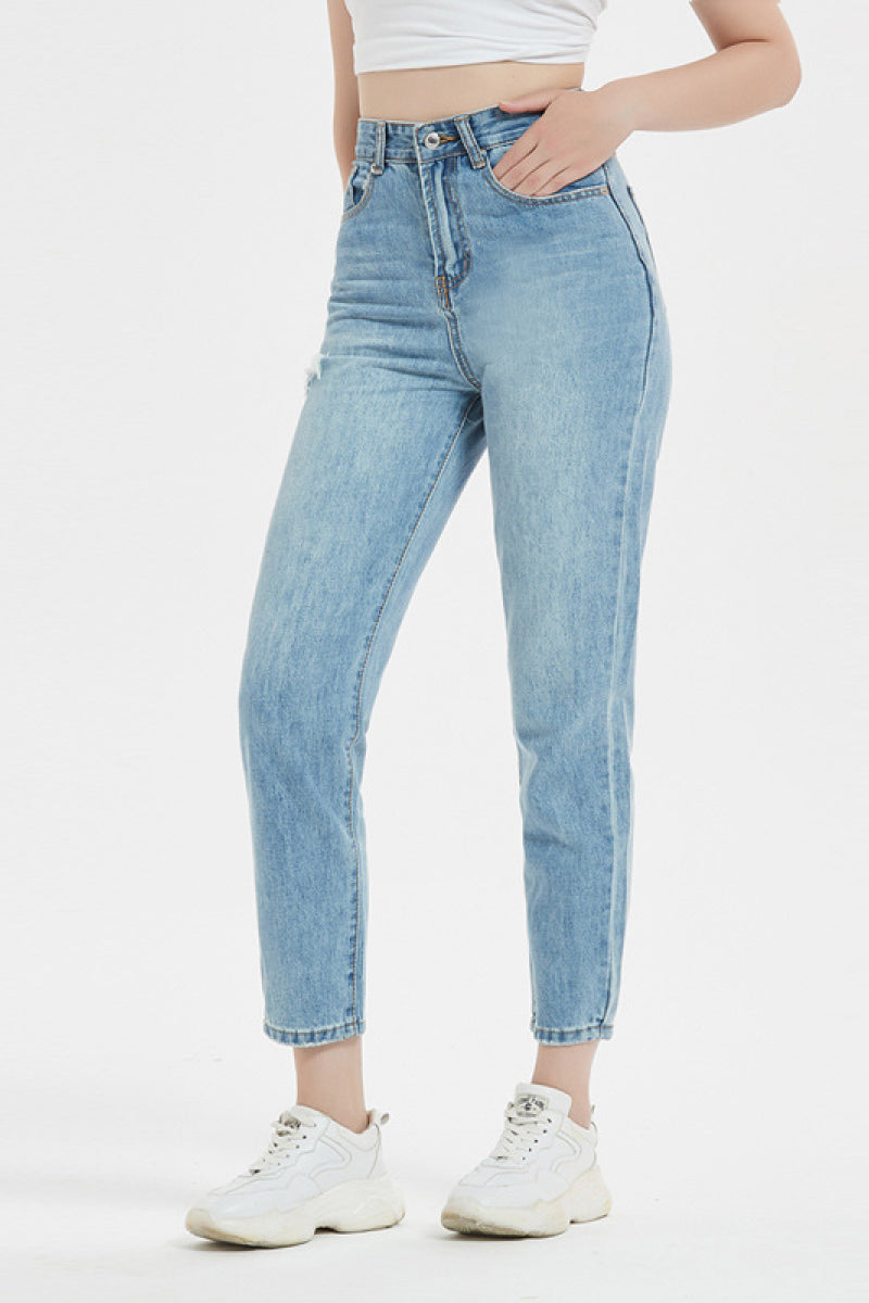 Cropped Straight Leg Jeans - Absolute Fashion 2020