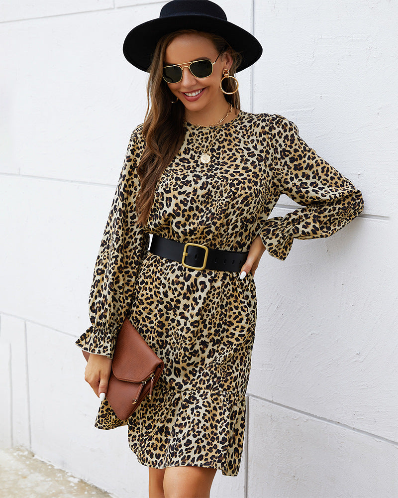 Animal Print Belted Mermaid Dress - Absolute Fashion 2020