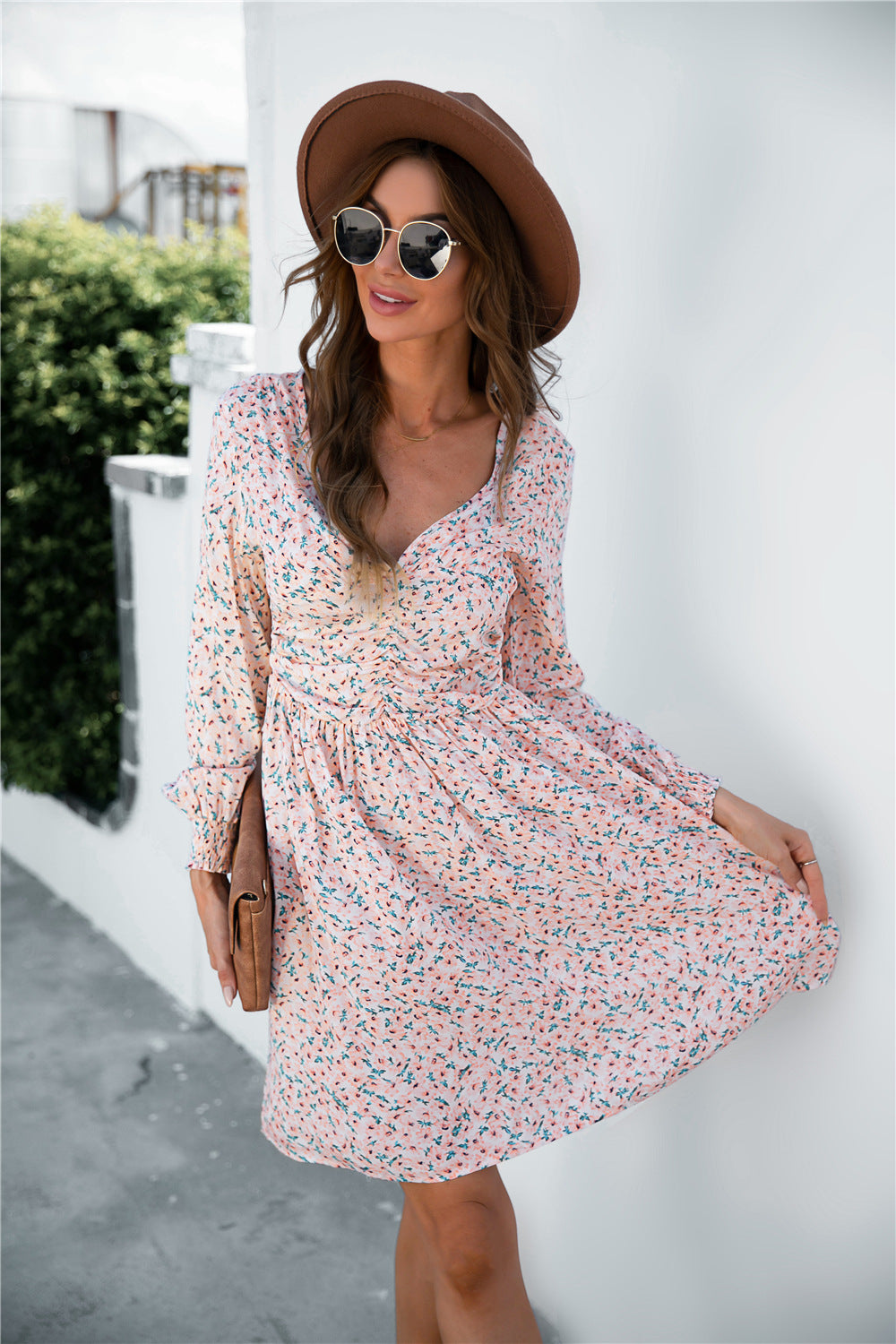 Ditsy Floral Ruched Bust Dress - Absolute Fashion 2020