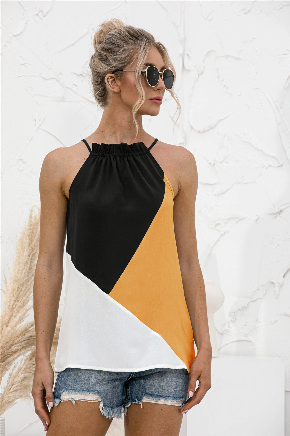 Color Block Halter Top - Absolute Fashion 2020