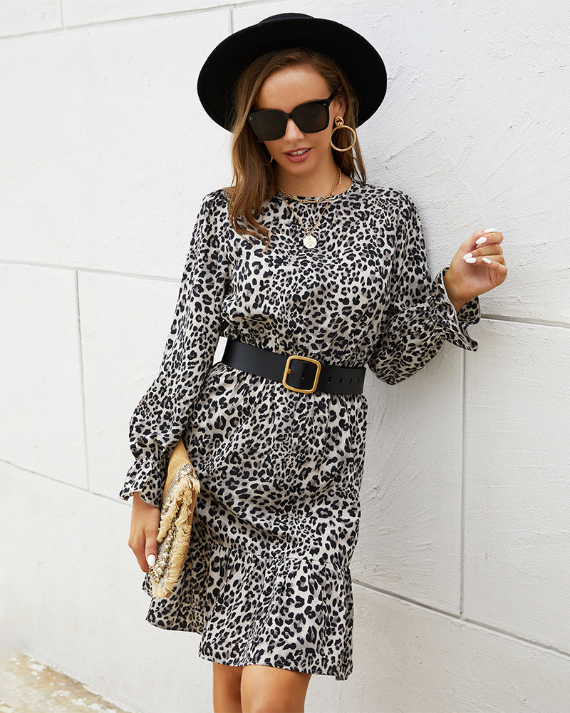 Animal Print Belted Mermaid Dress - Absolute Fashion 2020