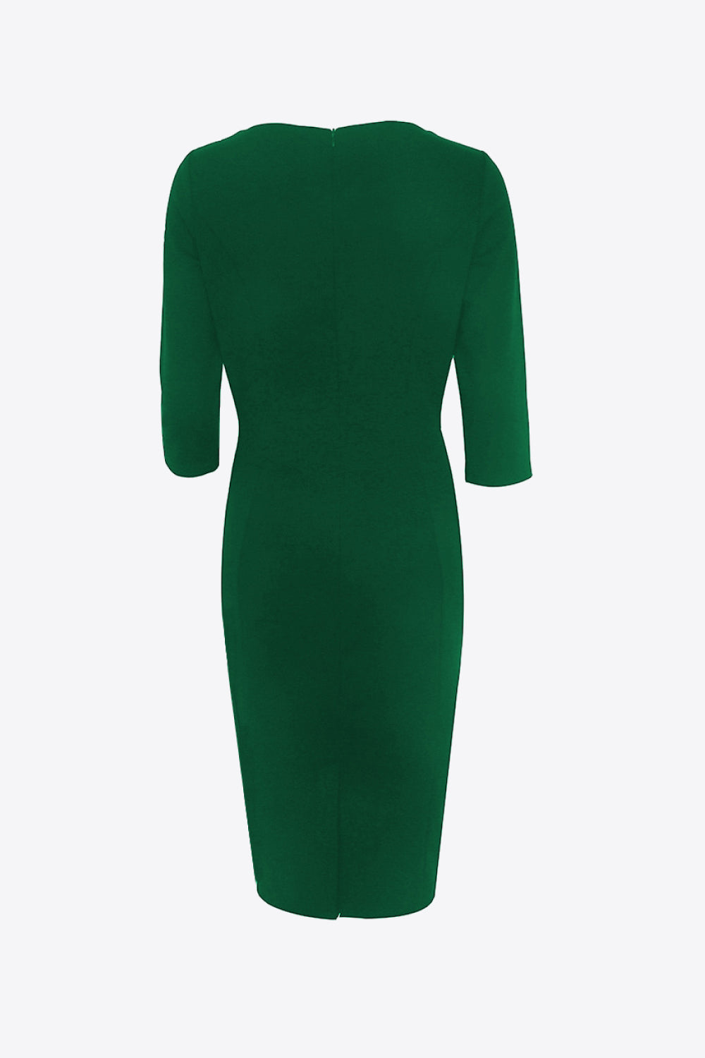 Zipper Detail Round Neck Dress