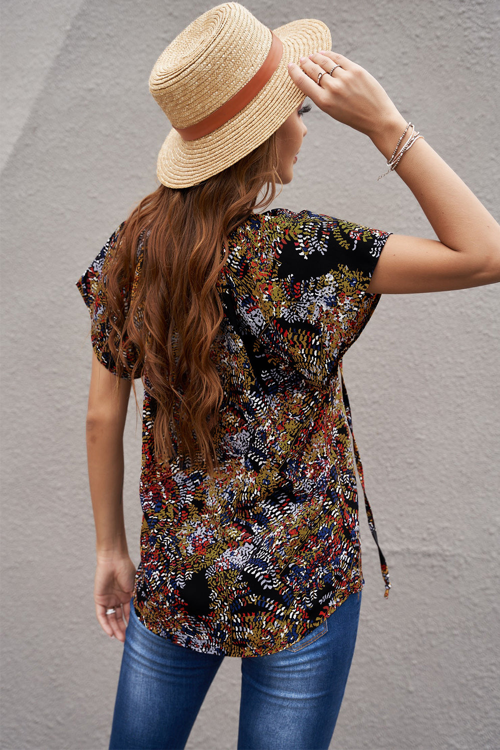 Fashion Print V-neck Fantasy Fluttering Blouse - Absolute Fashion 2020