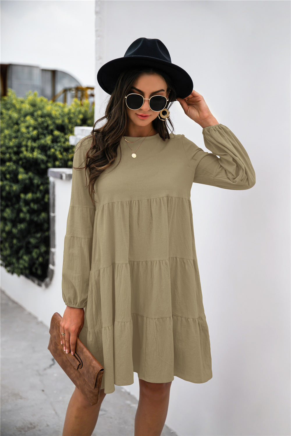 Puff Sleeve Tiered Swing Dress - Absolute Fashion 2020