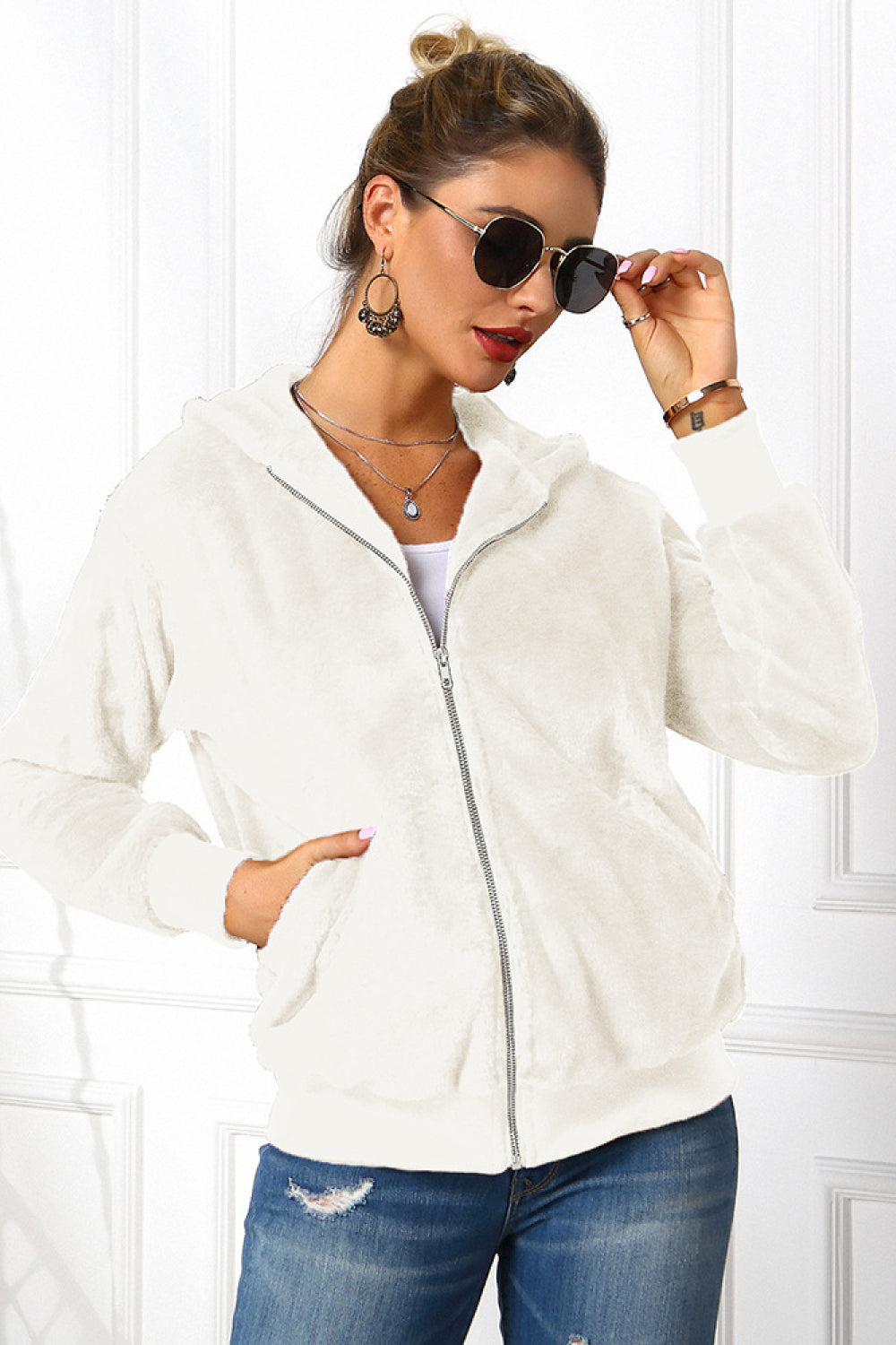 Zip Up Teddy Hoodie Jacket - Absolute Fashion 2020