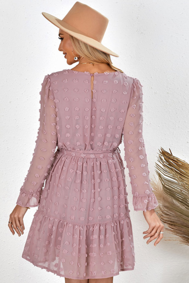 Swiss Dot Ruffle Hem Smock Dress - Absolute Fashion 2020