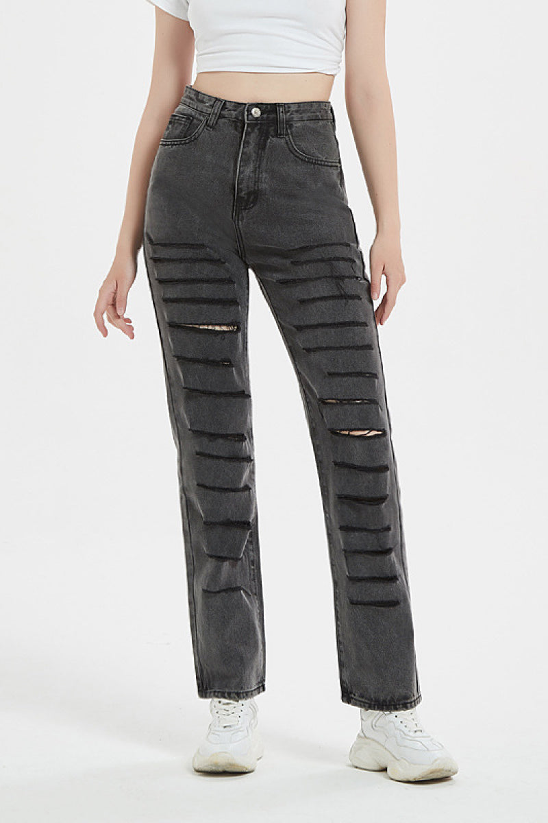 Straight Distressed Leg Jeans - Absolute Fashion 2020