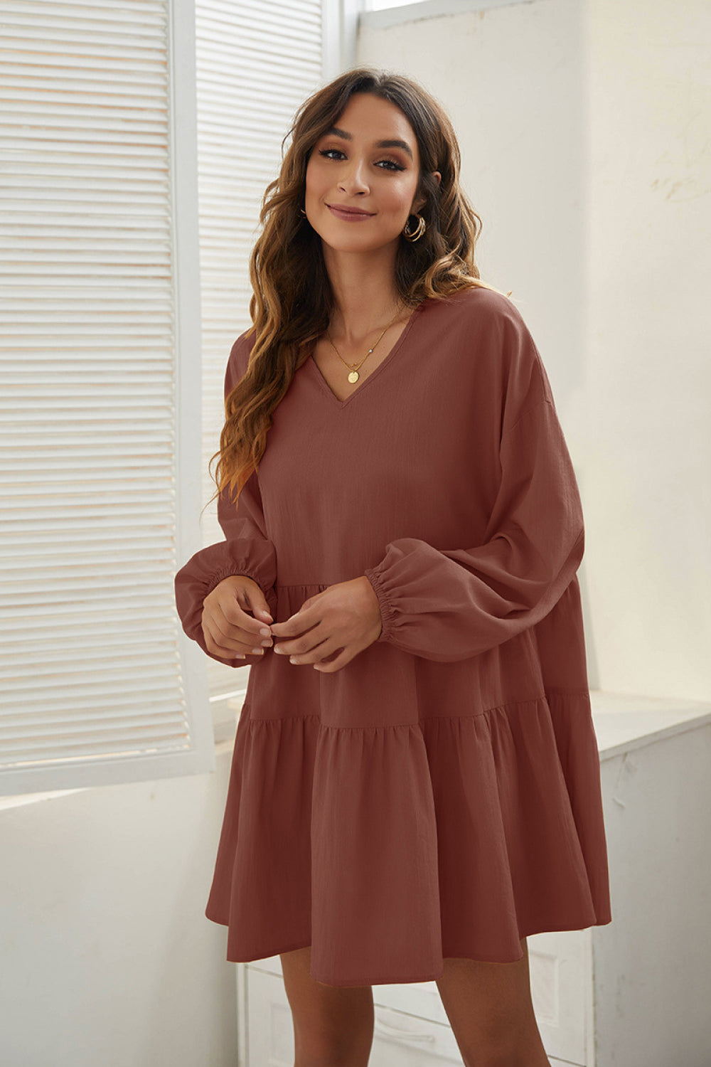 Puff Sleeve Tiered Dress - Absolute Fashion 2020