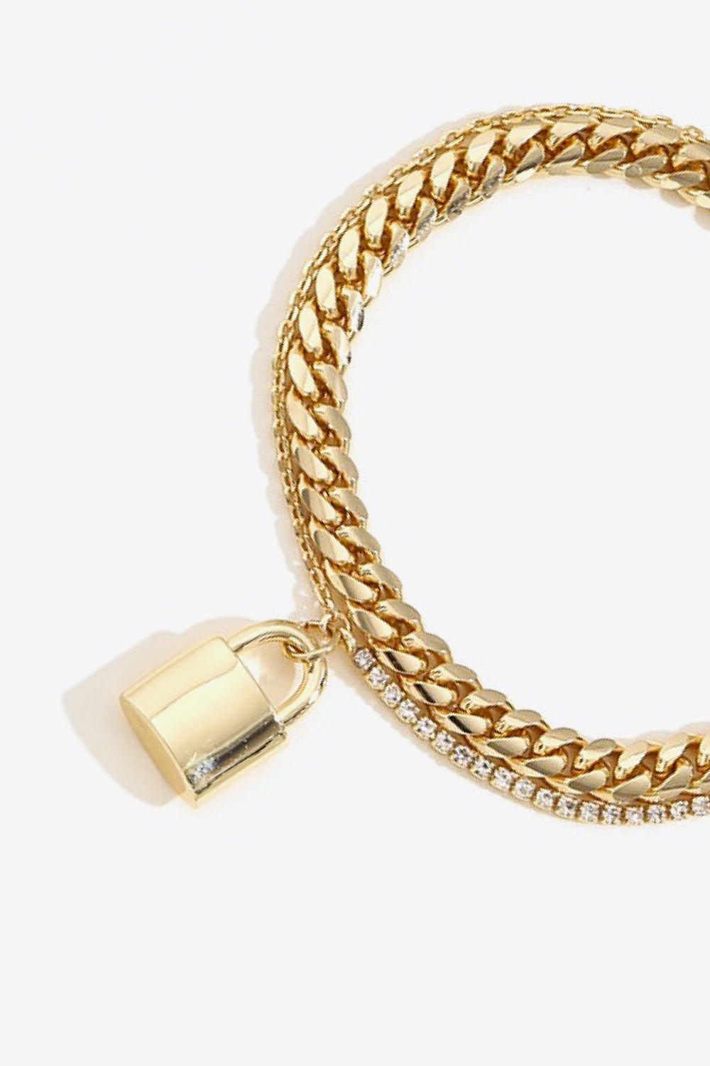 18K Gold Plated Lock Charm Bracelet