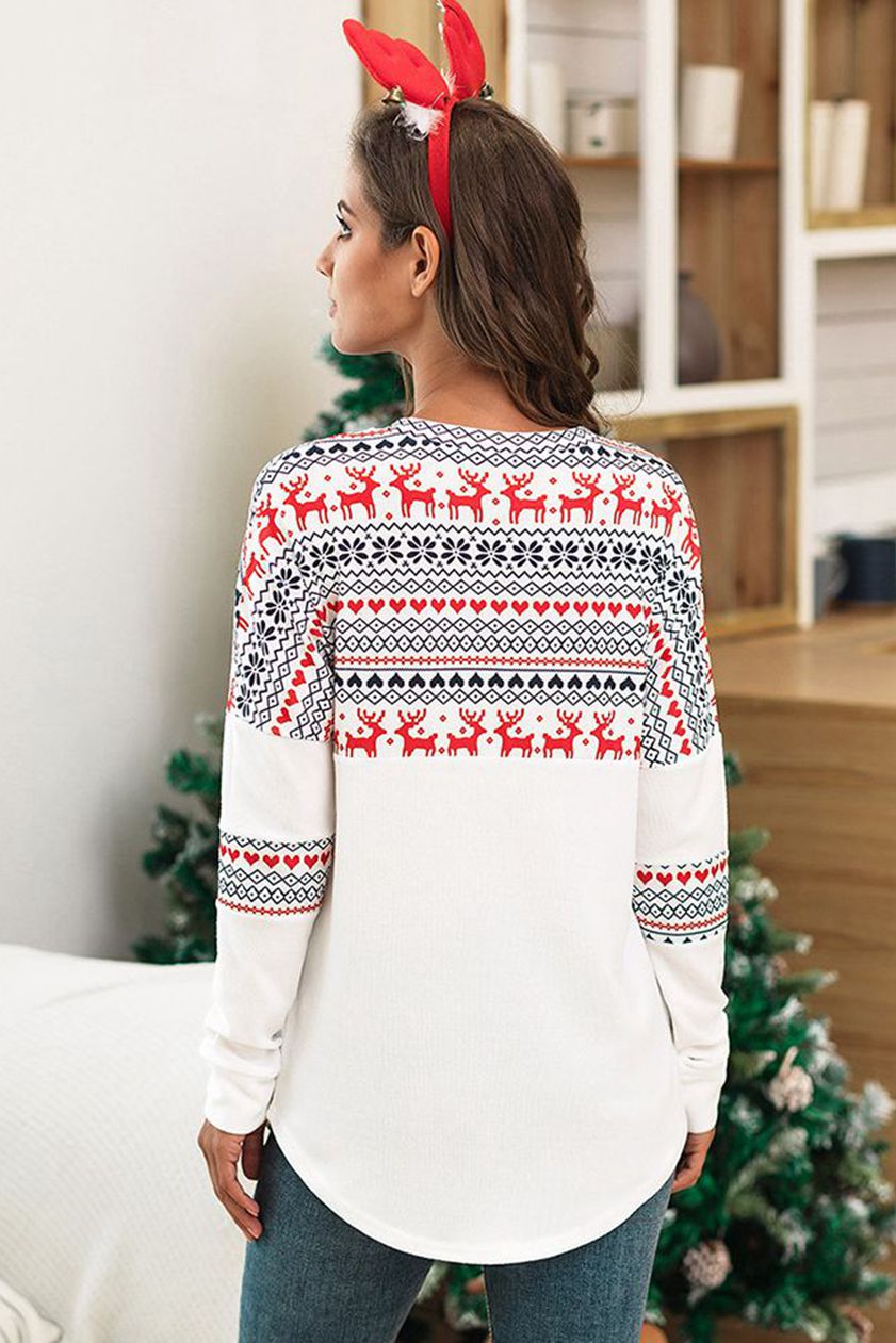 Christmas Print Leisure Sweatshirt Top - Absolute Fashion 2020