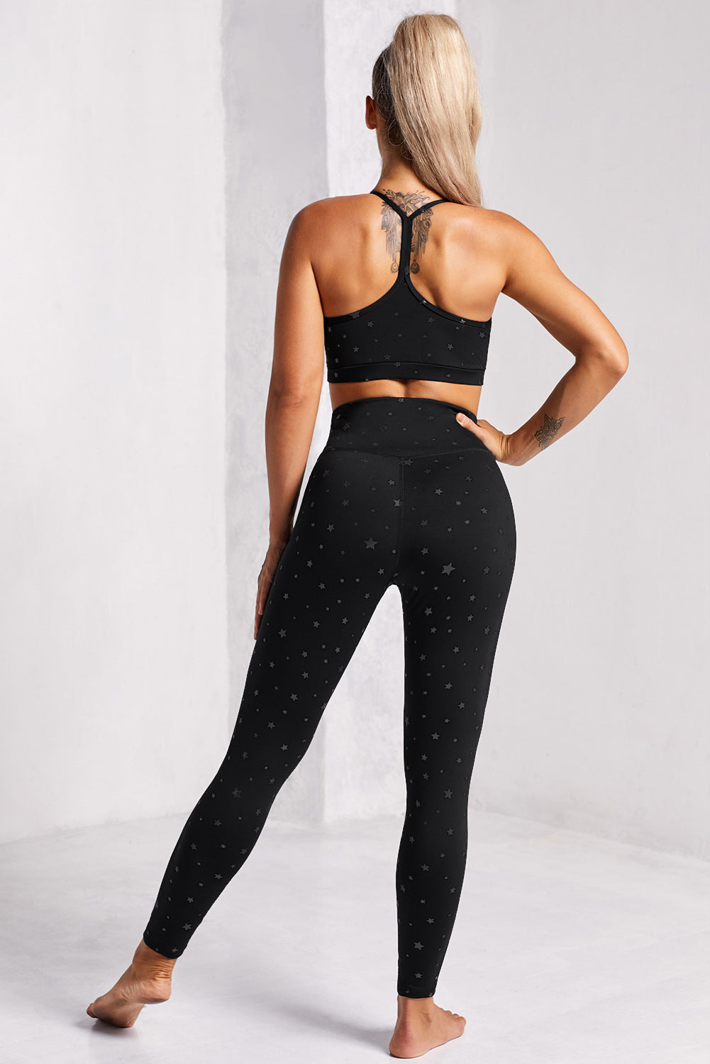 Star Print Sports Bra and Leggings Set - Absolute Fashion 2020