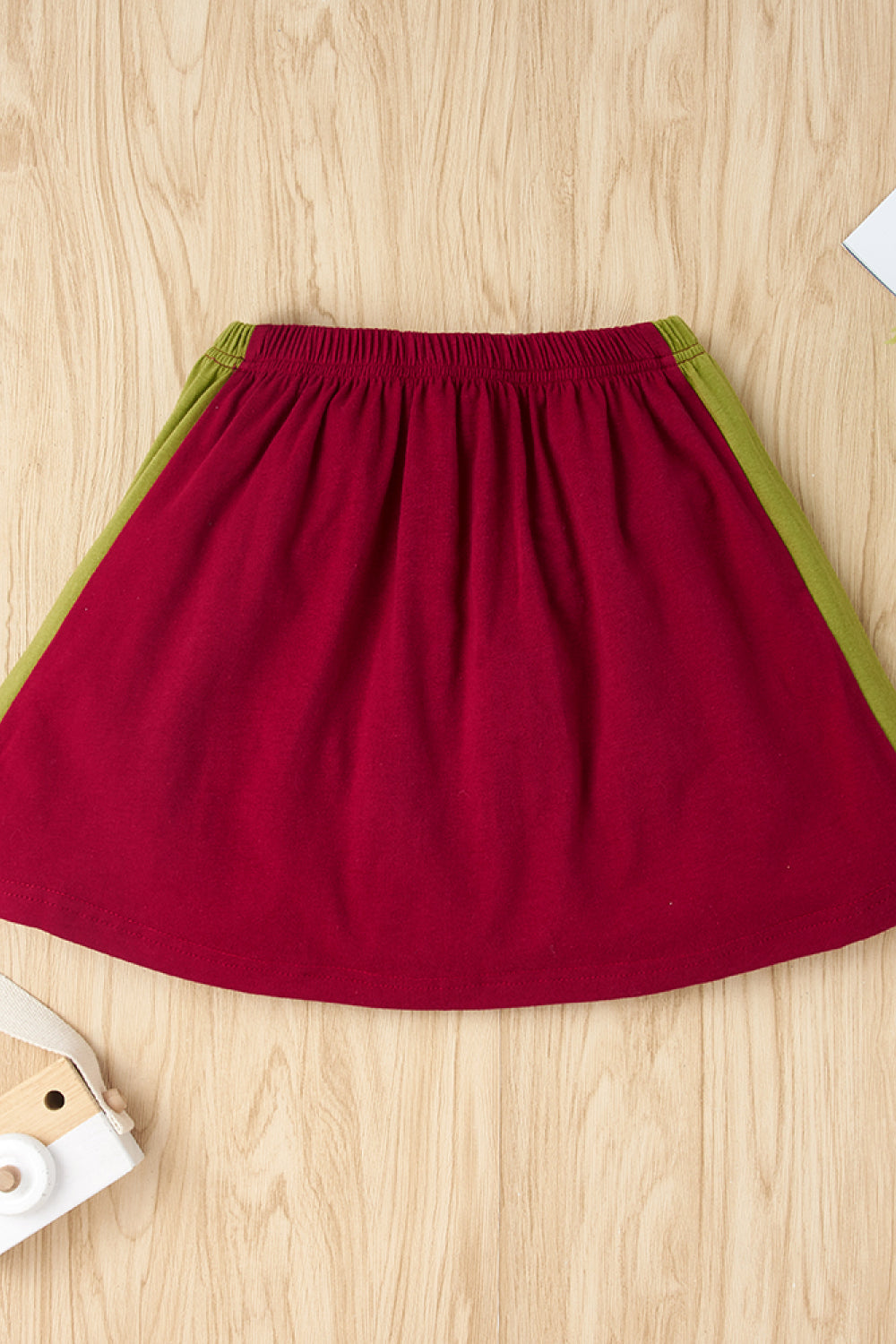 Kids Color Block Sweatshirt and Solid Skirt Set