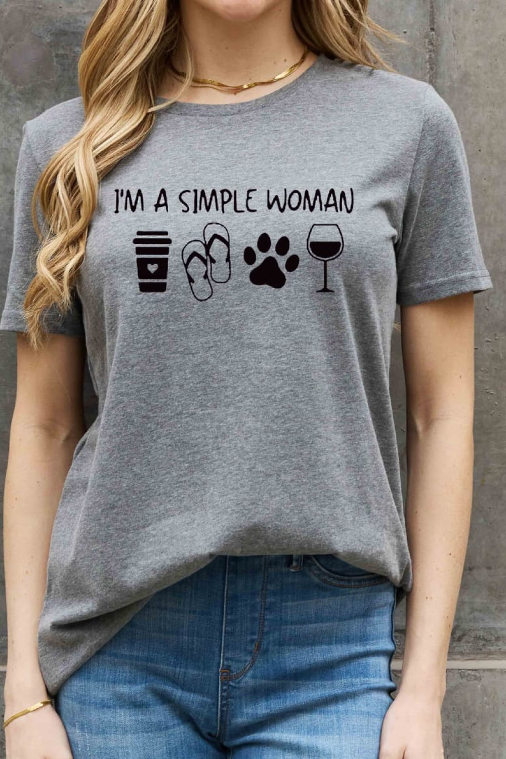 Simply Love Full Size I'M A SIMPLE WOMAN Graphic Cotton Tee