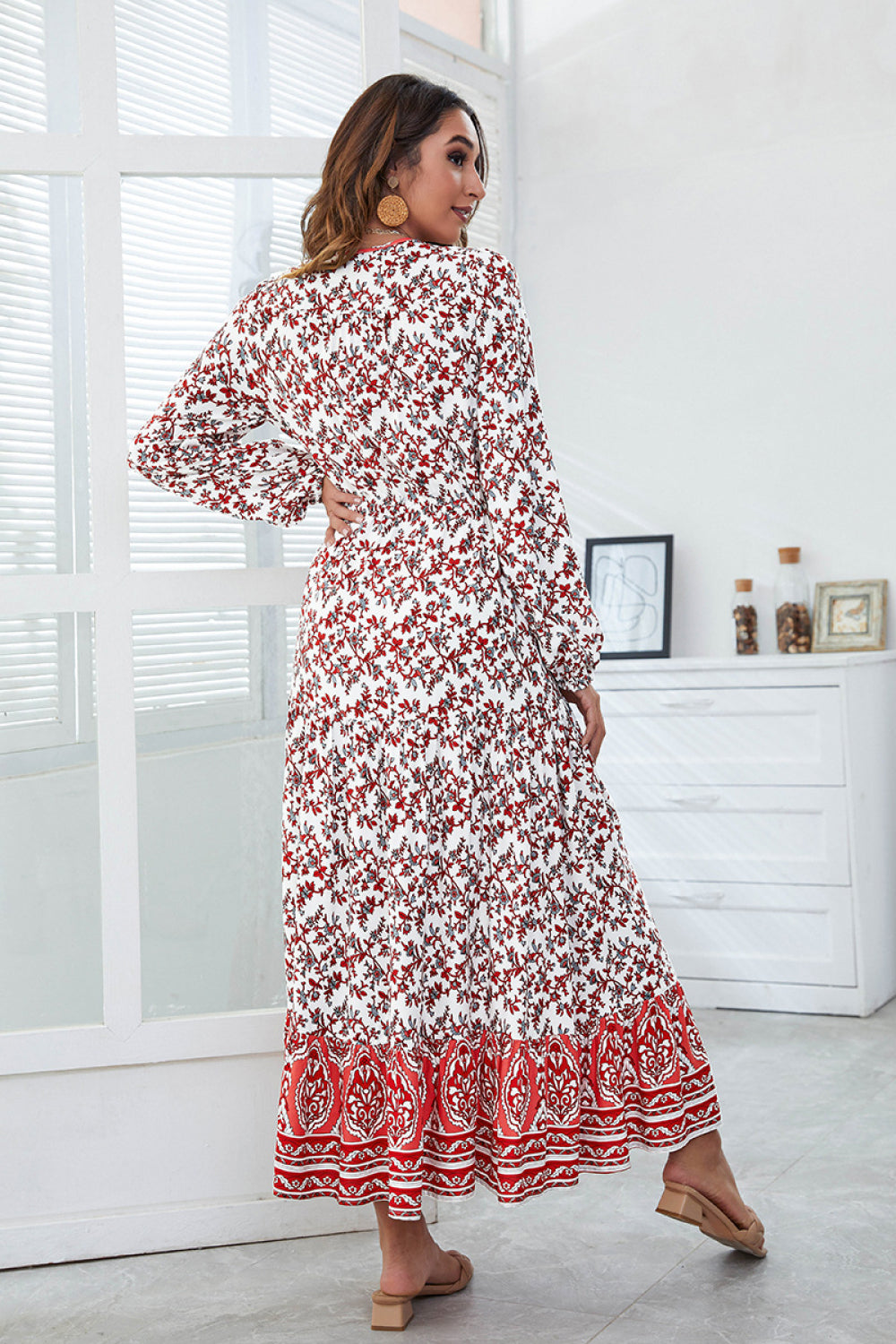 Floral V-Neck Maxi Dress