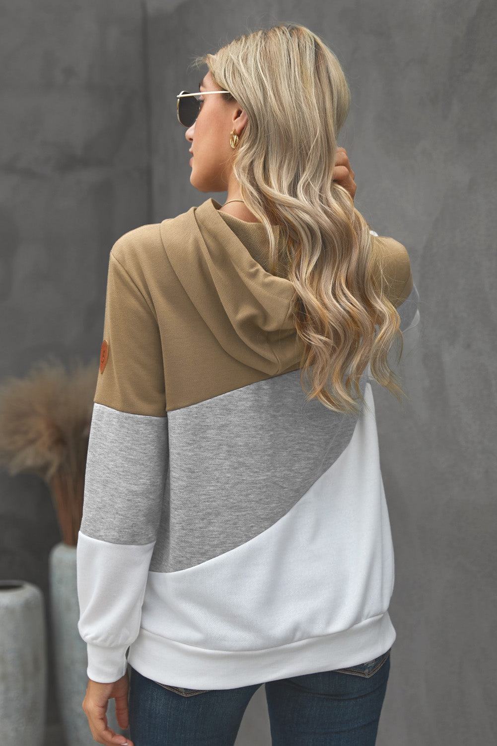 Color Block Cowl Neck Pullover Hoodie - Absolute Fashion 2020