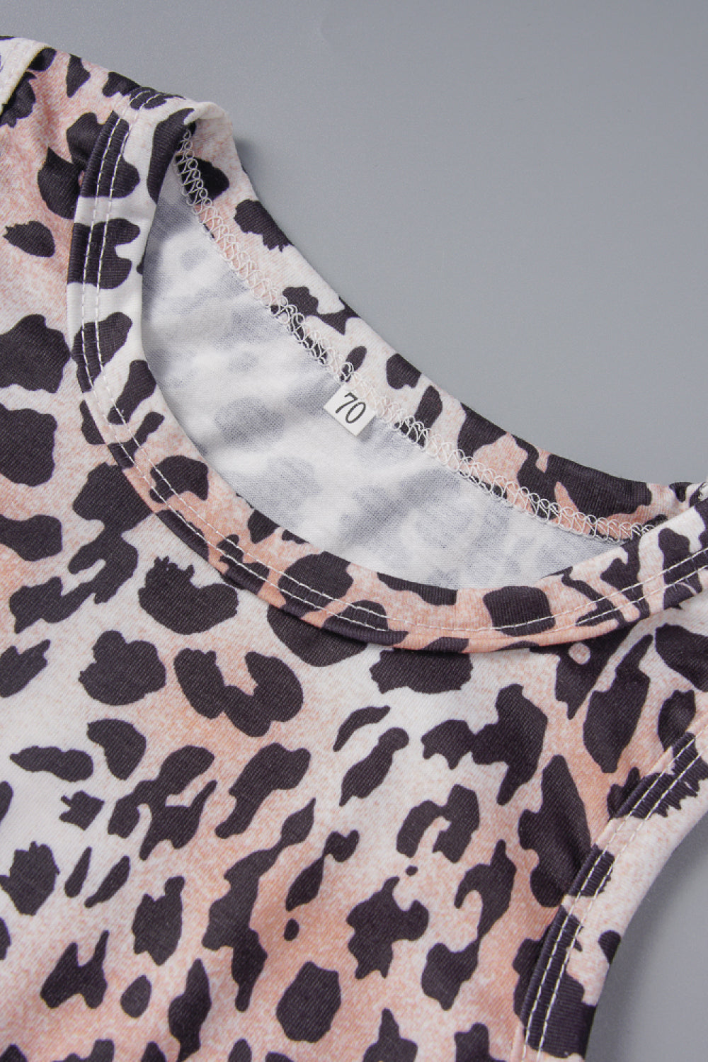 Baby Ruffle Sleeve T-Shirts and Leopard Jumpsuit Set