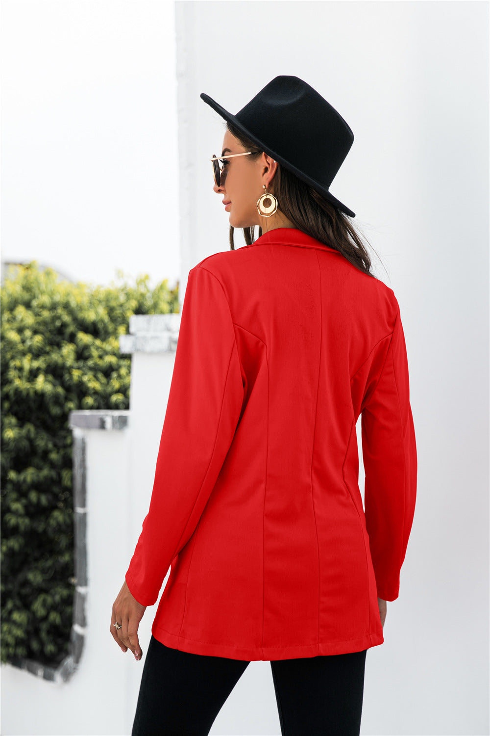 Solid Pocketed Blazer - Absolute Fashion 2020