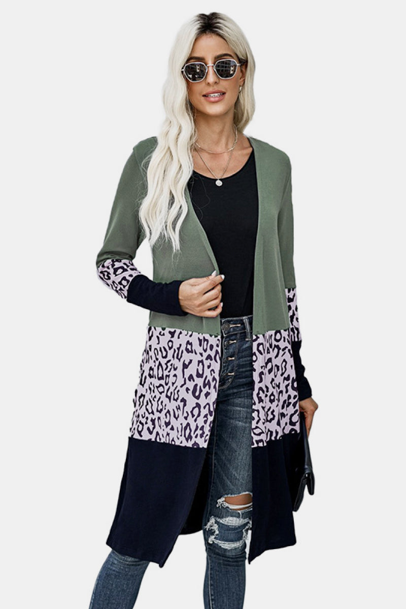 Color Block Open Front Cardigan - Absolute Fashion 2020