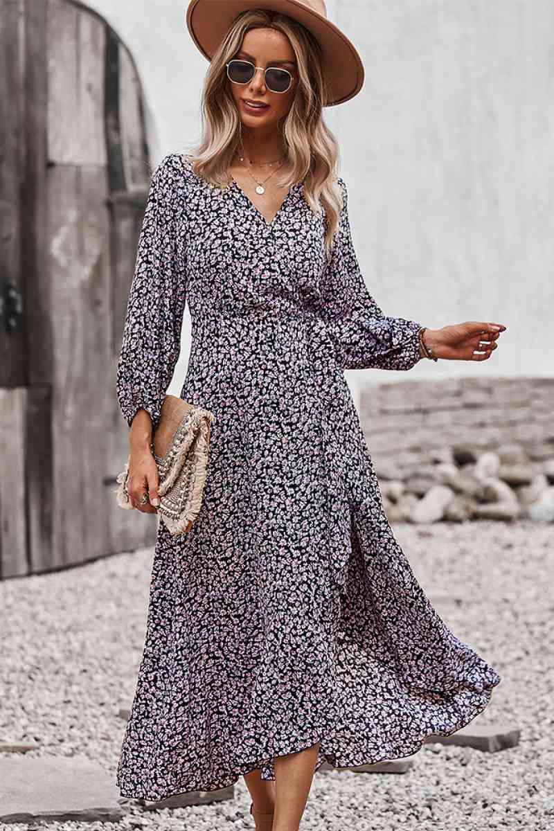 Floral Wrap Tied Swing Maxi Dress - Absolute Fashion 2020