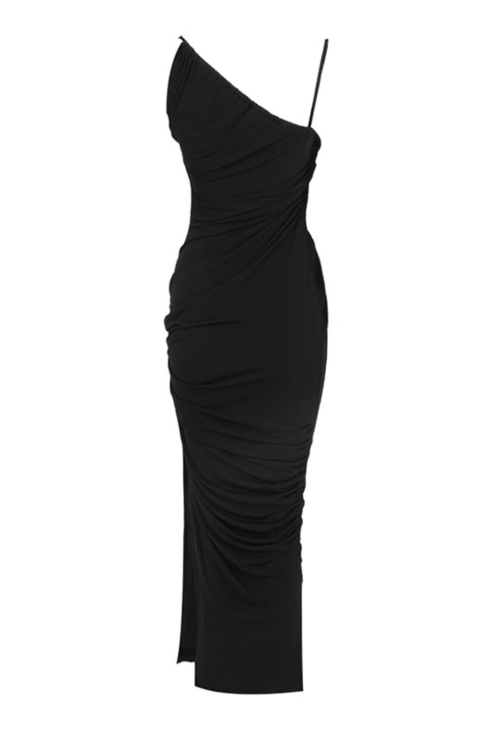 Ruched Spaghetti Strap Split Dress