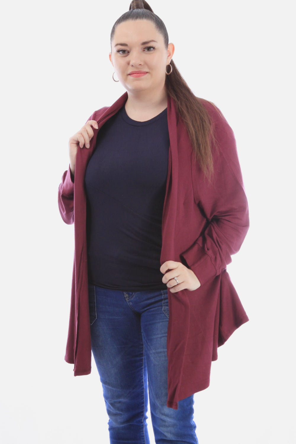 Stretch Laceup Back Cardigan