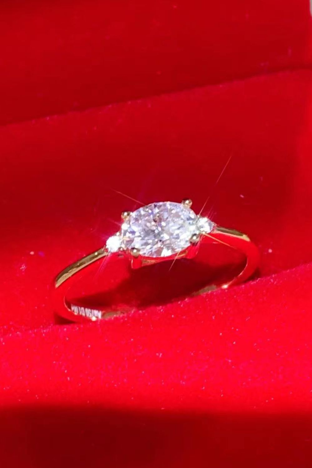 18K Rose Gold-Plated 1 Carat Moissanite Solitaire Ring