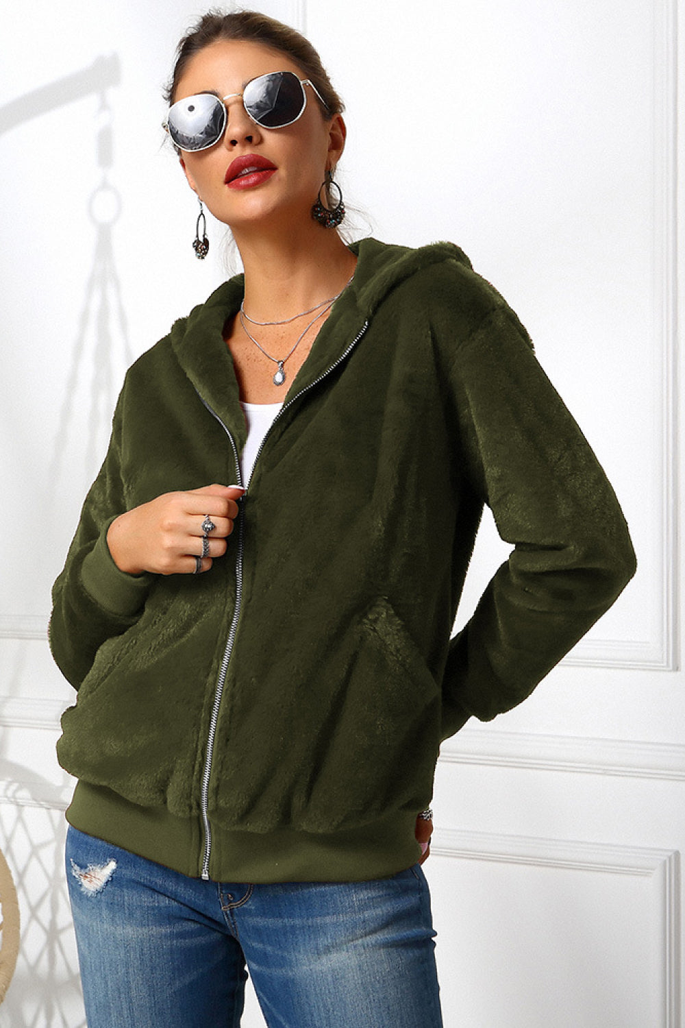 Zip Up Teddy Hoodie Jacket - Absolute Fashion 2020