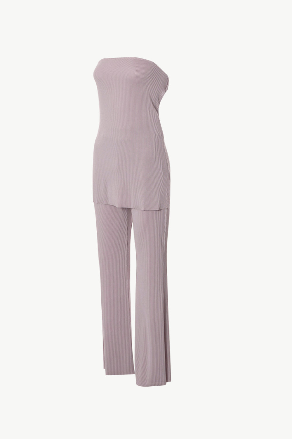 Strapless Top and Wide Leg Pants Set