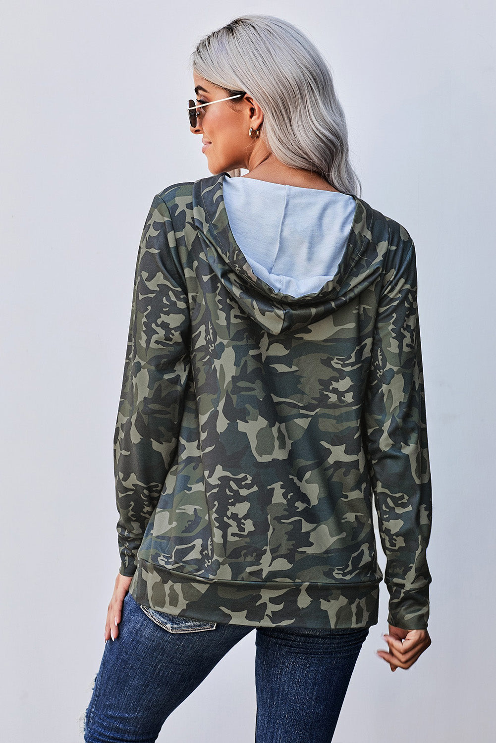 Camouflage Long Sleeve Kangaroo Pocket Hoodie - Absolute Fashion 2020