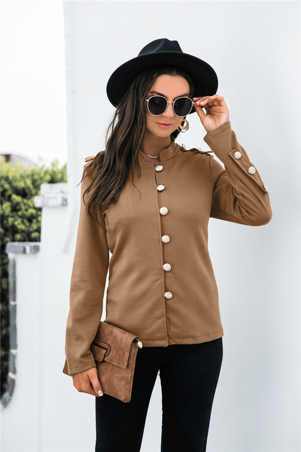 Single Breasted Mock Neck Blazer - Absolute Fashion 2020