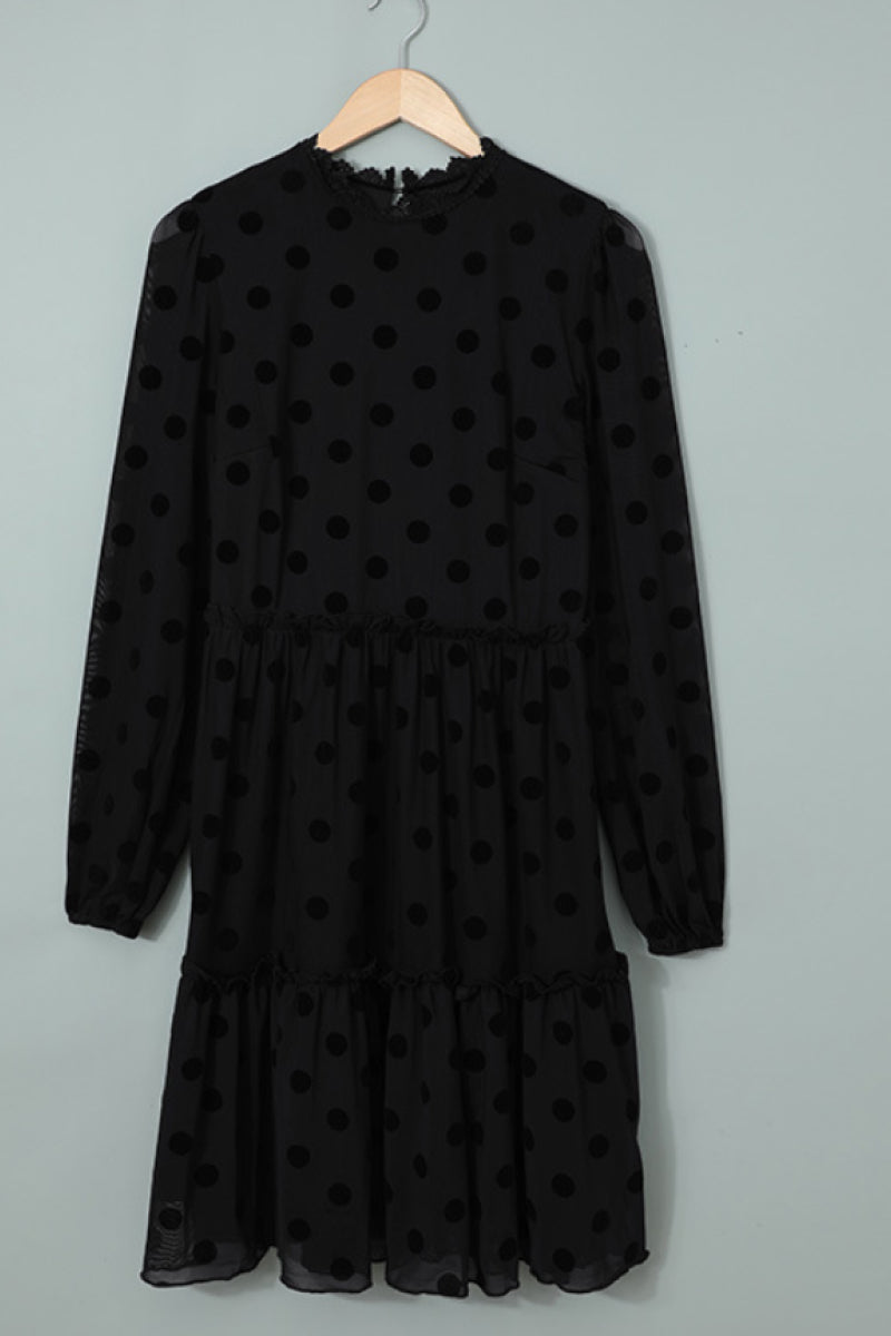 Swiss Dot Ruffle Hem Smock Dress - Absolute Fashion 2020