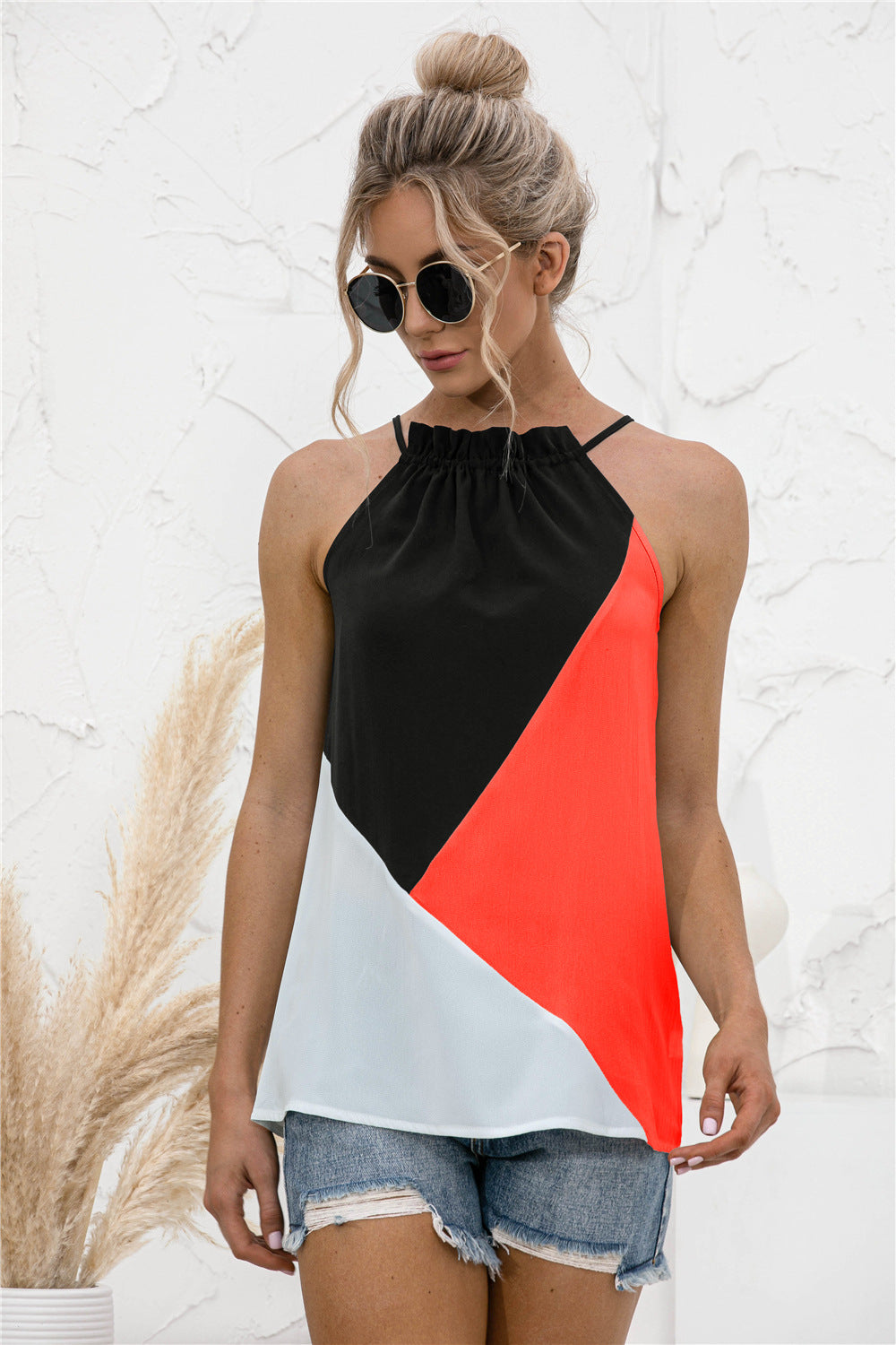 Color Block Halter Top - Absolute Fashion 2020