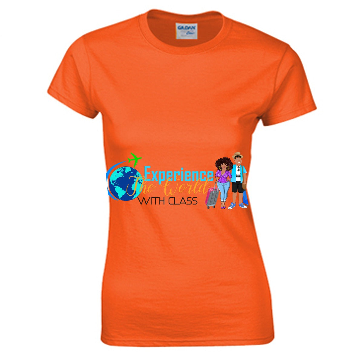Experience The World With Class LLC Women's O-neck T-shirt | Gildan 180GSM Cotton (DTG)