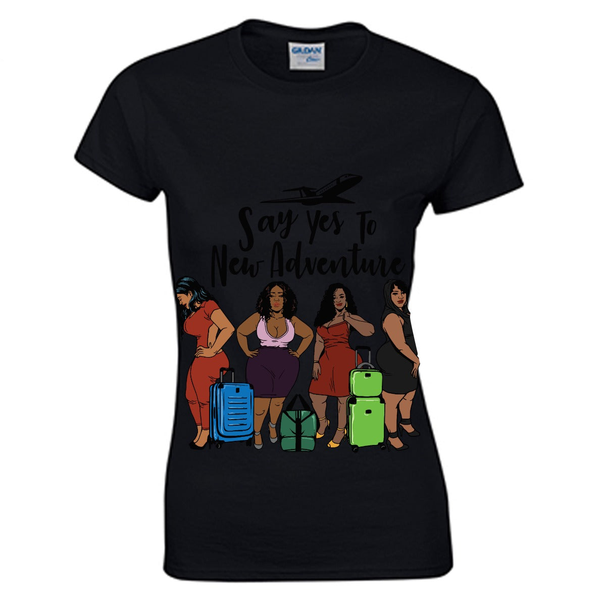 Say Yes To New Adventure Women's O-neck T-shirt | Gildan 180GSM Cotton (DTG)