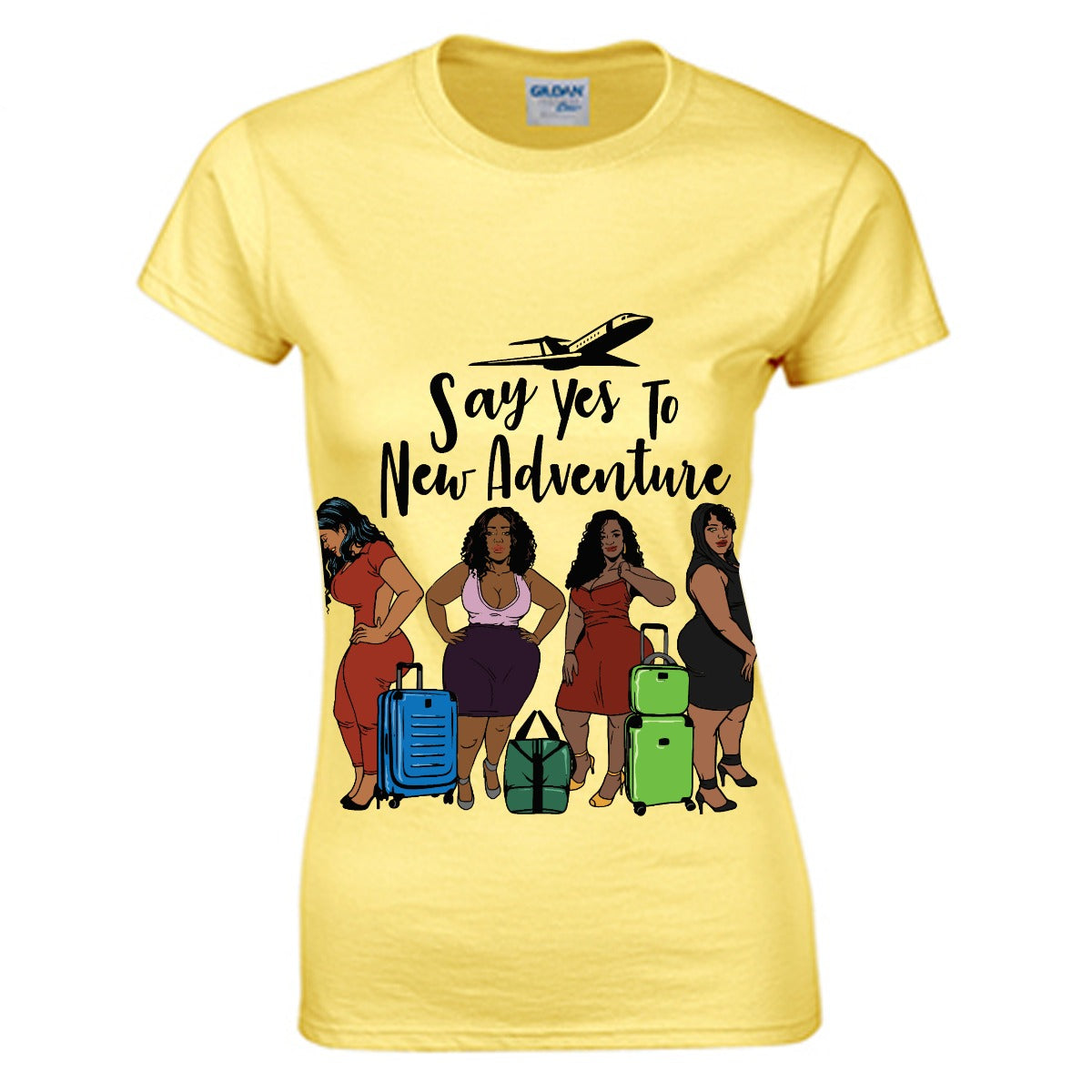 Say Yes To New Adventure Women's O-neck T-shirt | Gildan 180GSM Cotton (DTG)