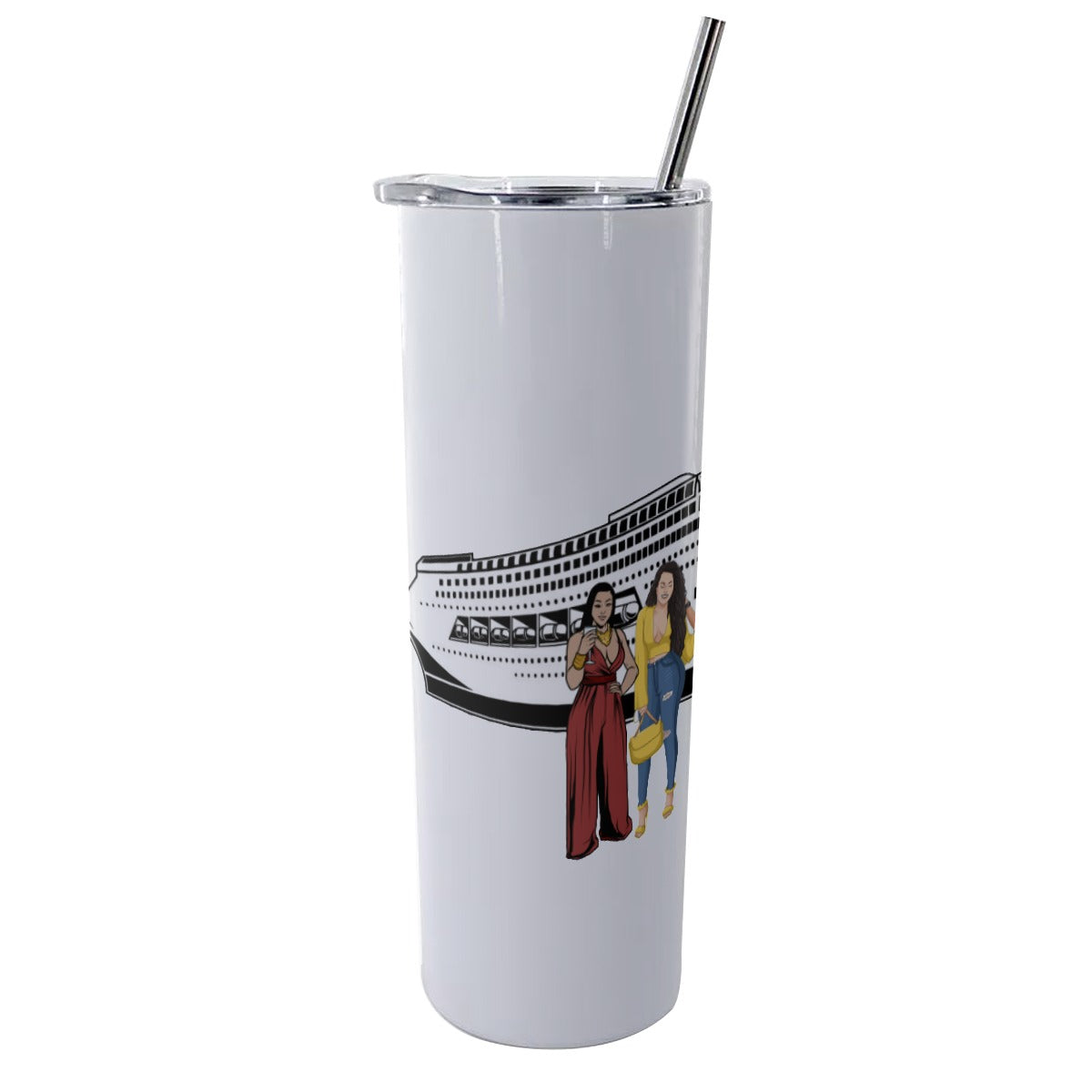 The World Awaits Glitter Tumbler With Stainless Steel Straw 20oz