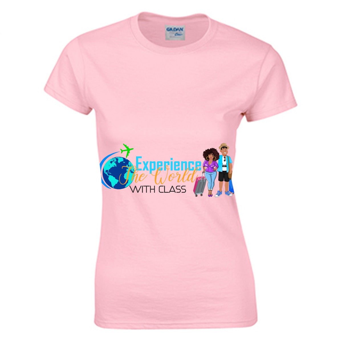 Experience The World With Class LLC Women's O-neck T-shirt | Gildan 180GSM Cotton (DTG)