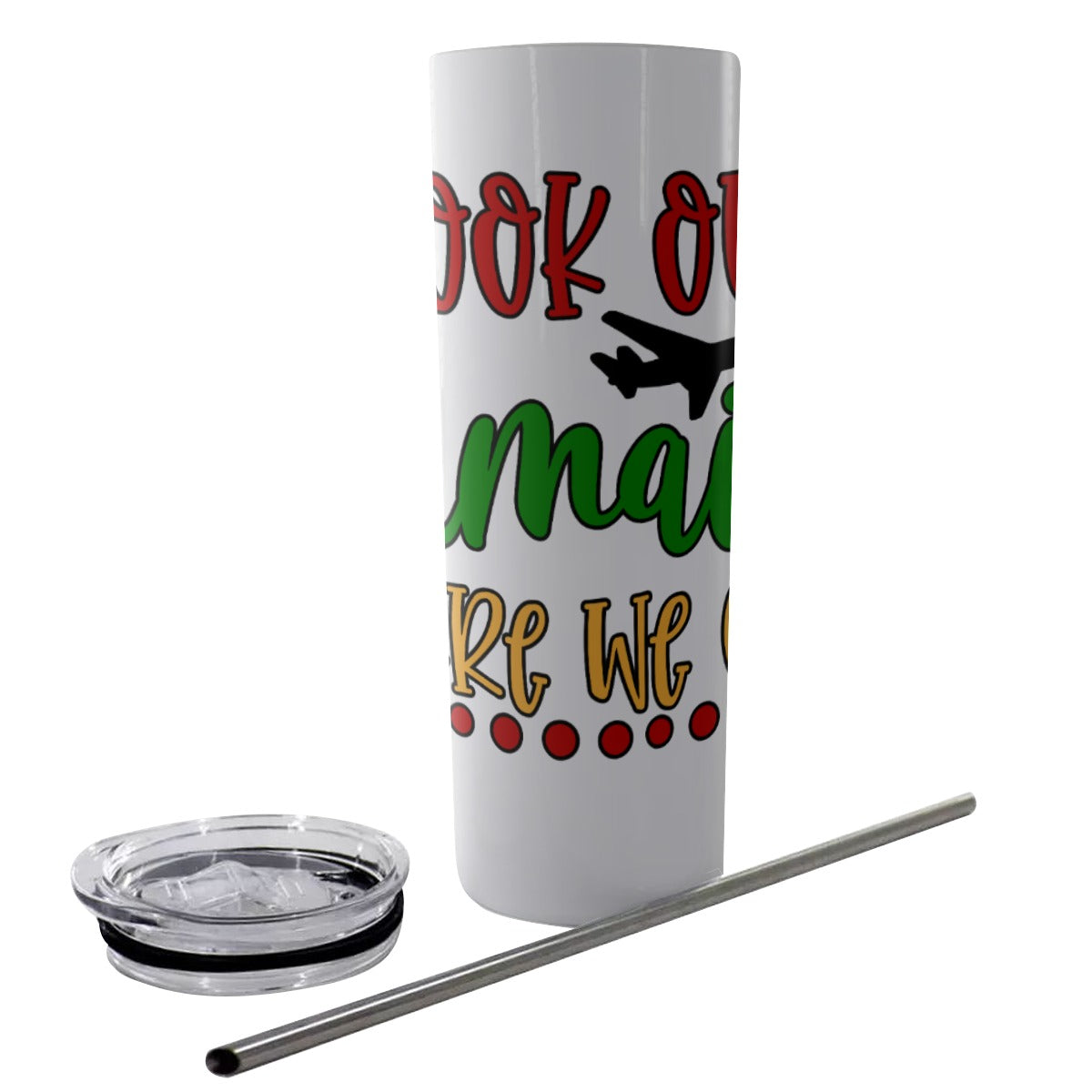 Jamaica Glitter Tumbler With Stainless Steel Straw 20oz