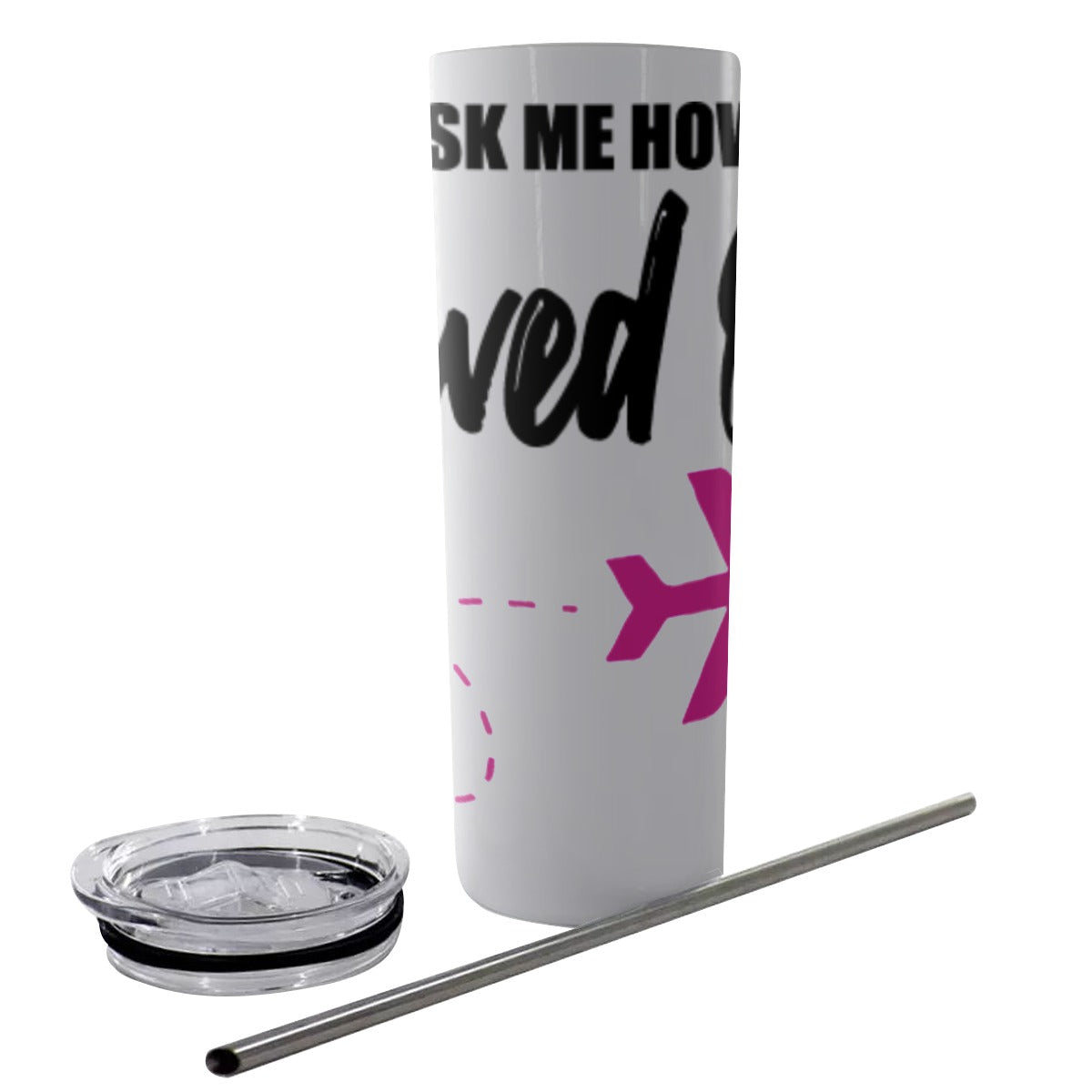 Flew Out Glitter Tumbler With Stainless Steel Straw 20oz
