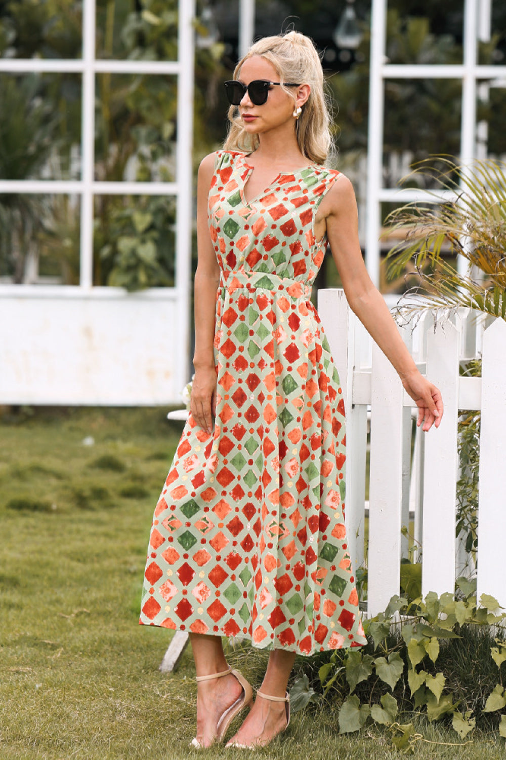Colorful Off Should V Neck dress