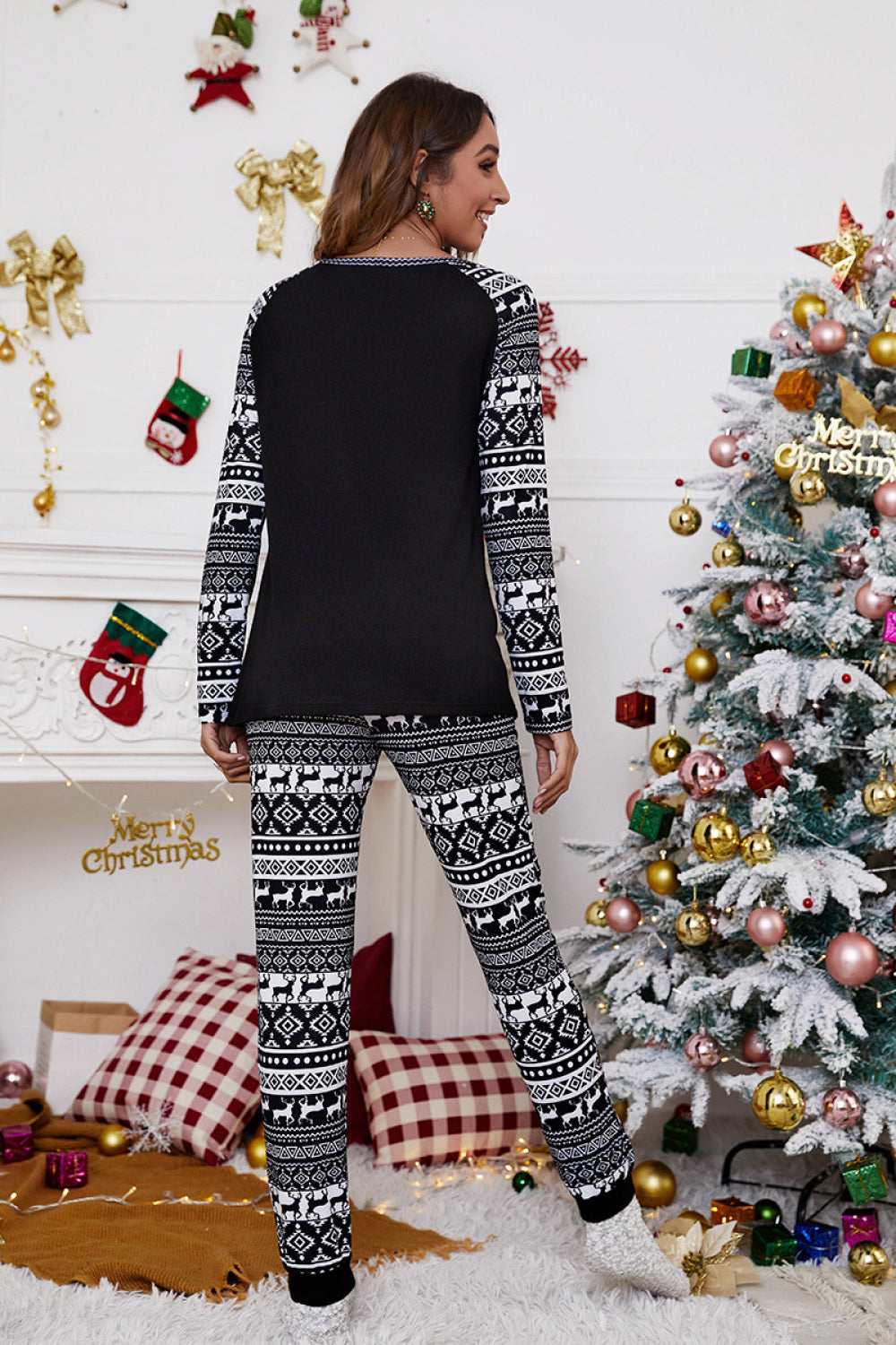 Buffalo Check Print Raglan PJ Set
