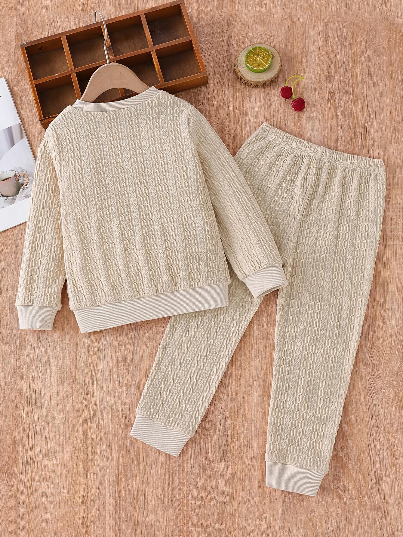 Kids Textured Top and Joggers Set
