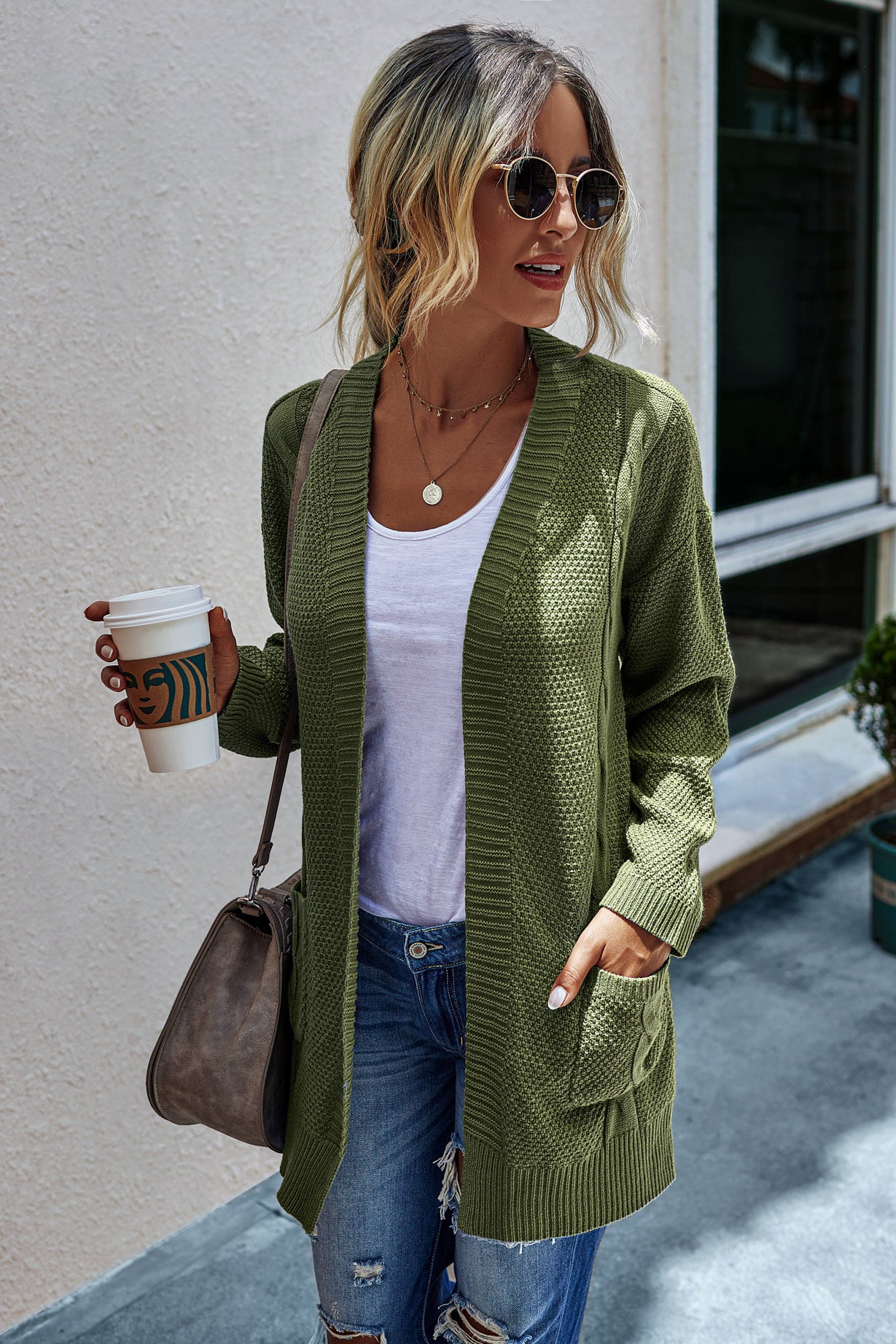 Cable Knit Open Front Cardigan - Absolute Fashion 2020