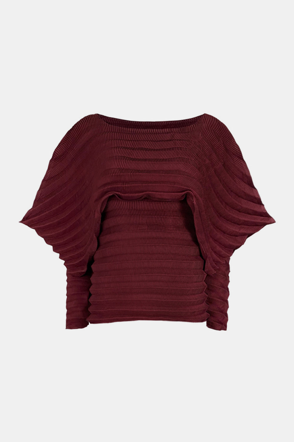 Accordion Pleated Cape Collar Top